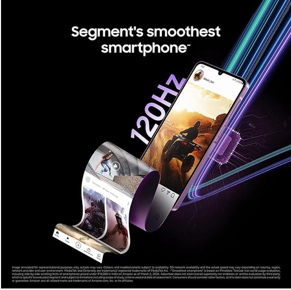 samsung galaxy m17e 5g mobile (blitz blue, 6gb ram, 128gb storage) | smoothest 120 hz refresh rate| monster 6000 mah battery | ip54 | 6 gen os upgrades | ai | gemini live | without charger samsung galaxy m17e 5g mobile (blitz blue, 6gb ram, 128gb storage) | smoothest 120 hz refresh rate| monster 6000 mah battery | ip54 | 6 gen os upgrades | ai | gemini live | without charger