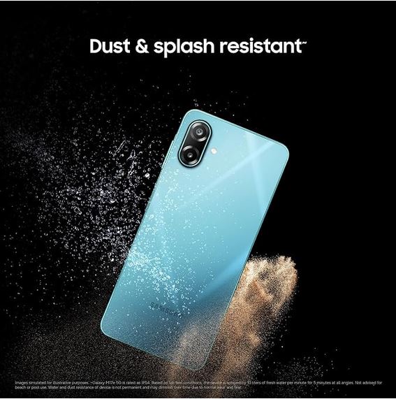samsung galaxy m17e 5g mobile (blitz blue, 6gb ram, 128gb storage) | smoothest 120 hz refresh rate| monster 6000 mah battery | ip54 | 6 gen os upgrades | ai | gemini live | without charger samsung galaxy m17e 5g mobile (blitz blue, 6gb ram, 128gb storage) | smoothest 120 hz refresh rate| monster 6000 mah battery | ip54 | 6 gen os upgrades | ai | gemini live | without charger